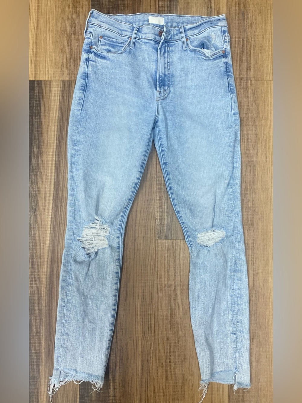 Mother Jeans The Stunner Zip Ankle Step Fray - Rolling In The Bushes Size 27